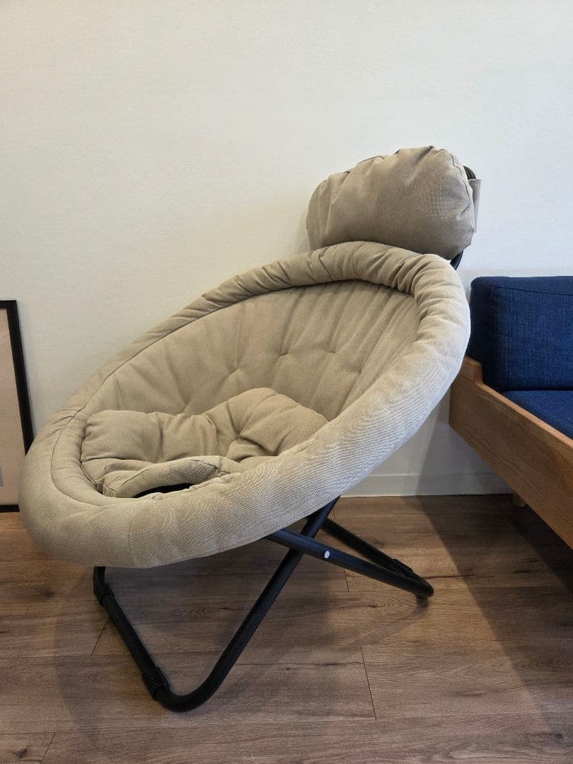 ひなたライフ　2way フォールディングチェア　カーキグレー