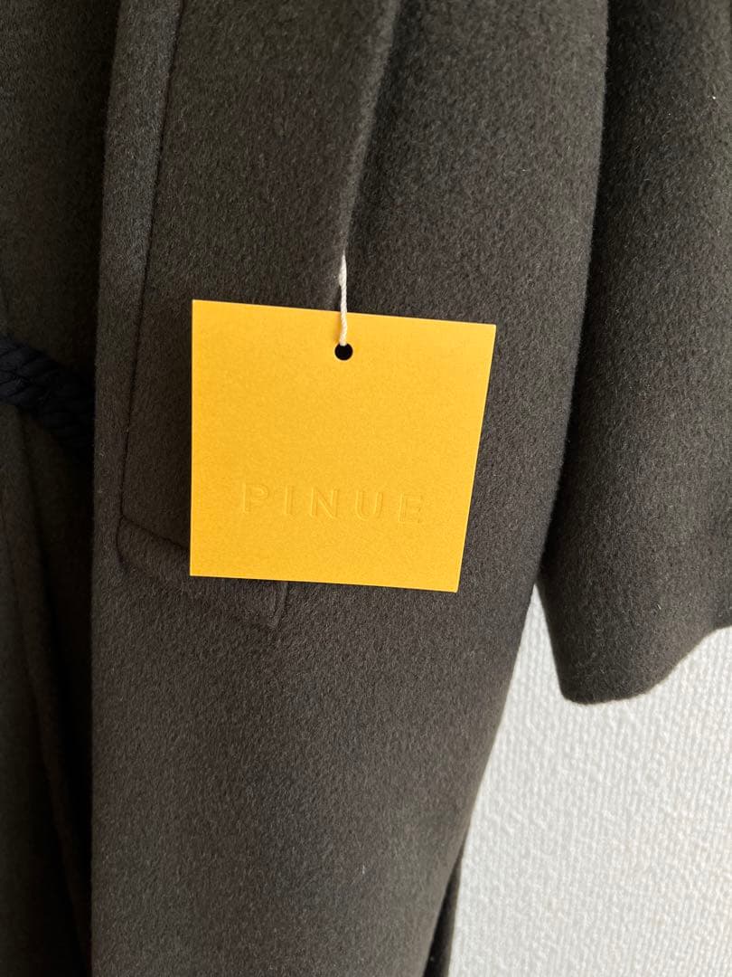 PINUE ロングダッフルコート S チャコール