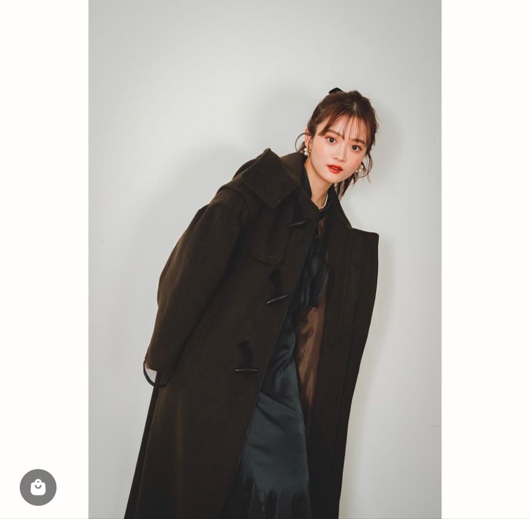 PINUE ロングダッフルコート S チャコール