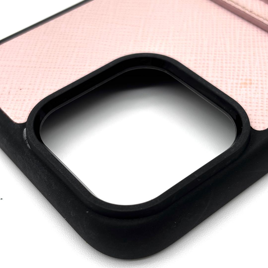 【正規品・美品】プラダ iPhone15ProMax ケース 三角ロゴ ピンク