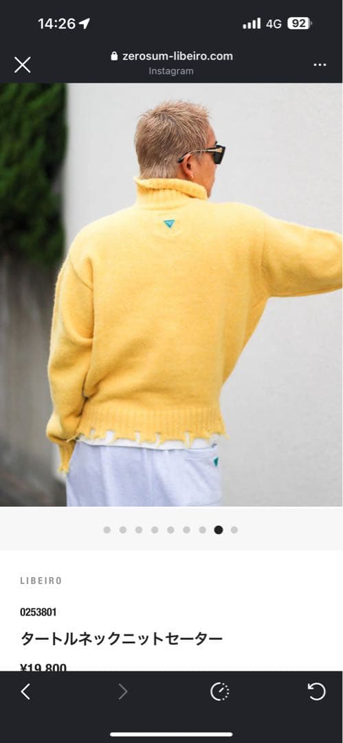 libeiro タートルネックニット