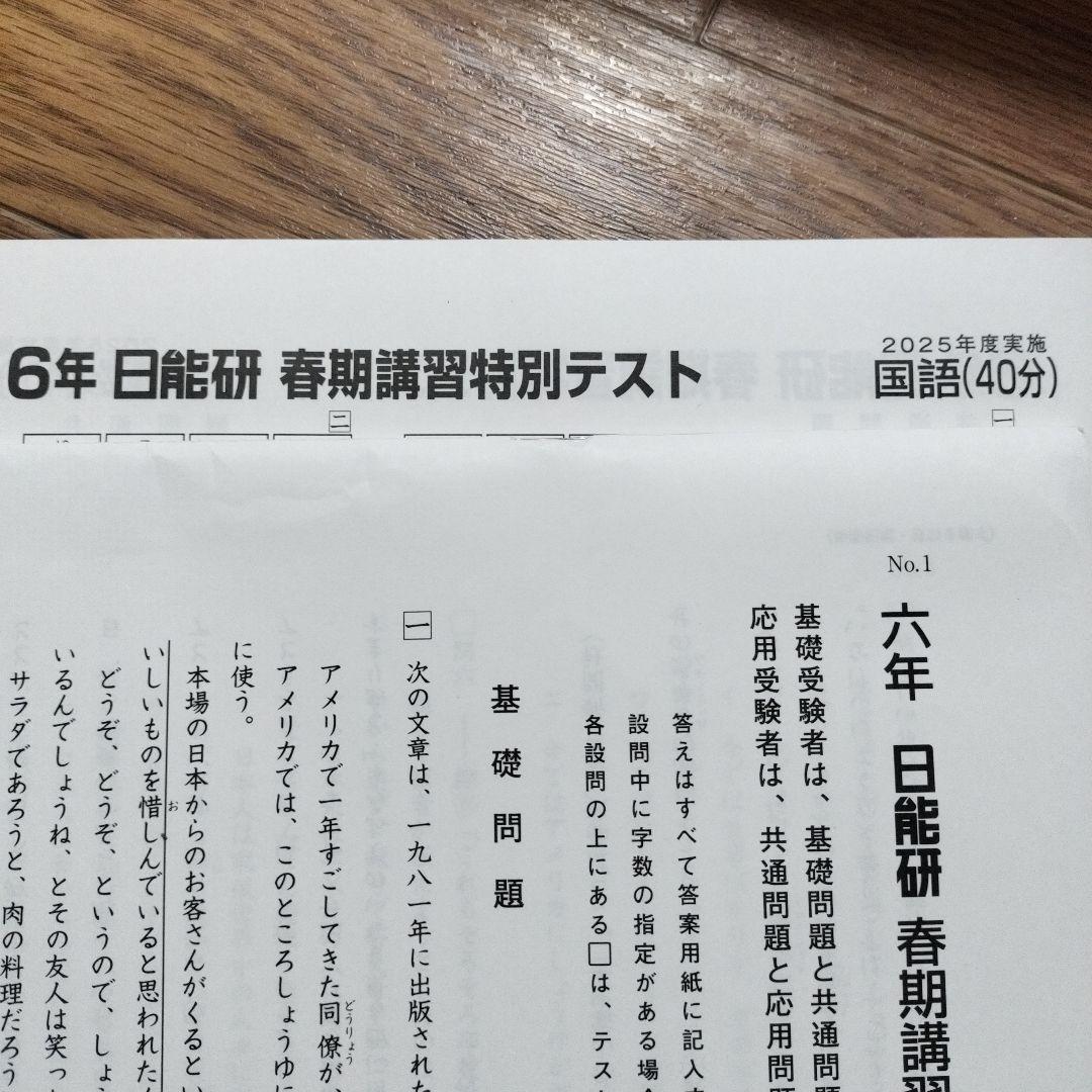 2025年　日能研　全国公開模試６年１１回分(１年分)➕️春期夏期テスト➕️前期