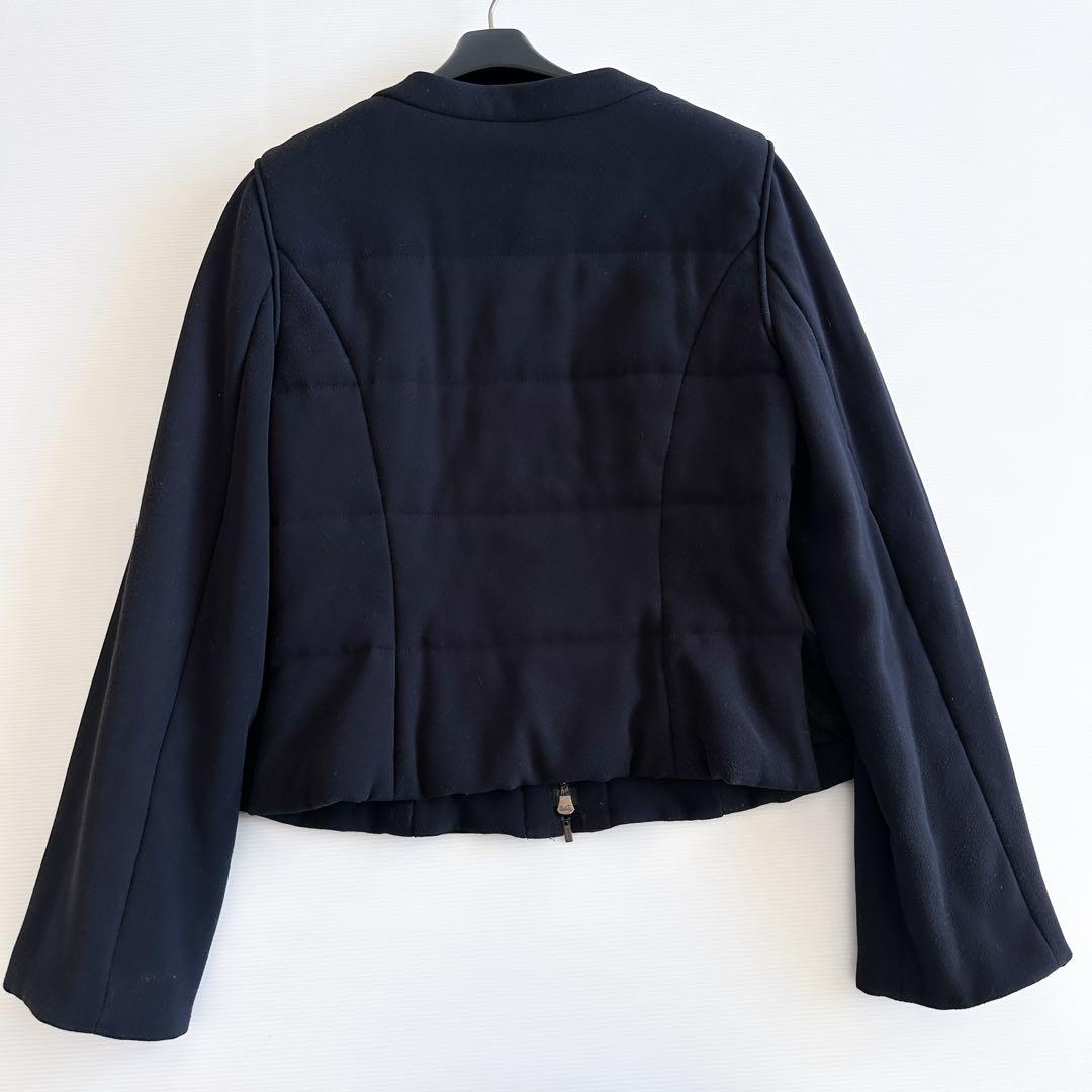 フォクシーニューヨーク / 中綿 ノーカラー ジャケット ダークネイビー 40