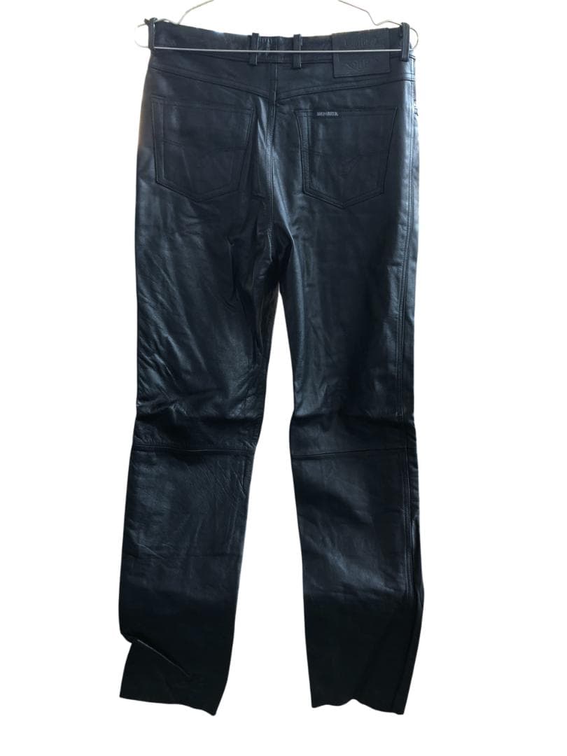 [在庫処分] 新品 Harley-Davidson ブラックレザーパンツ W30