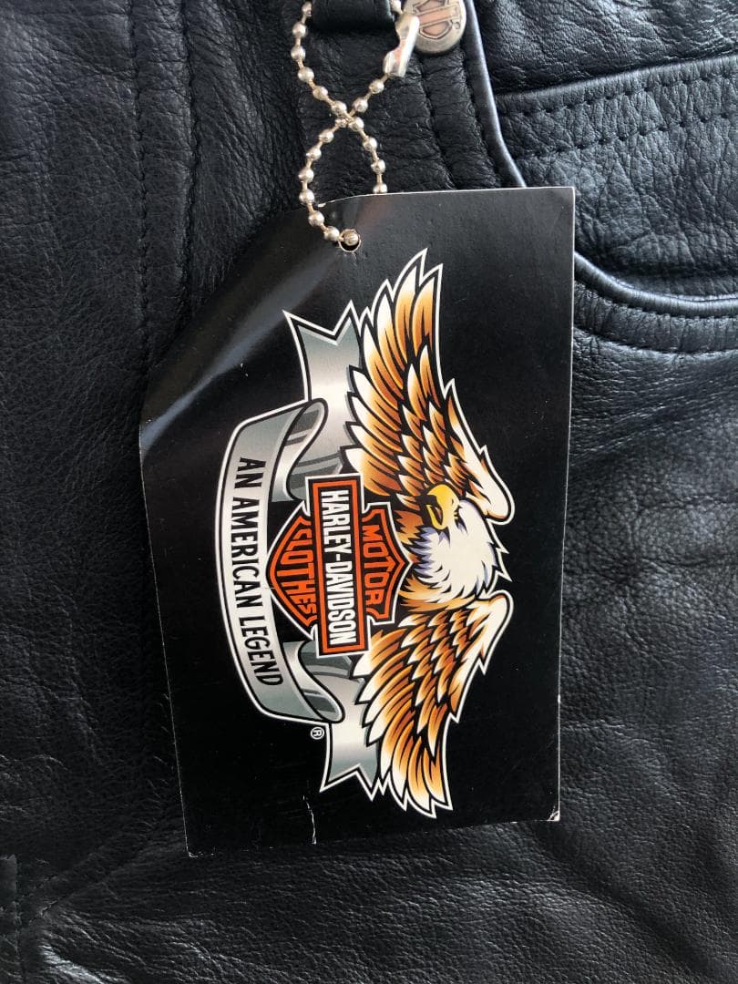 [在庫処分] 新品 Harley-Davidson ブラックレザーパンツ W30
