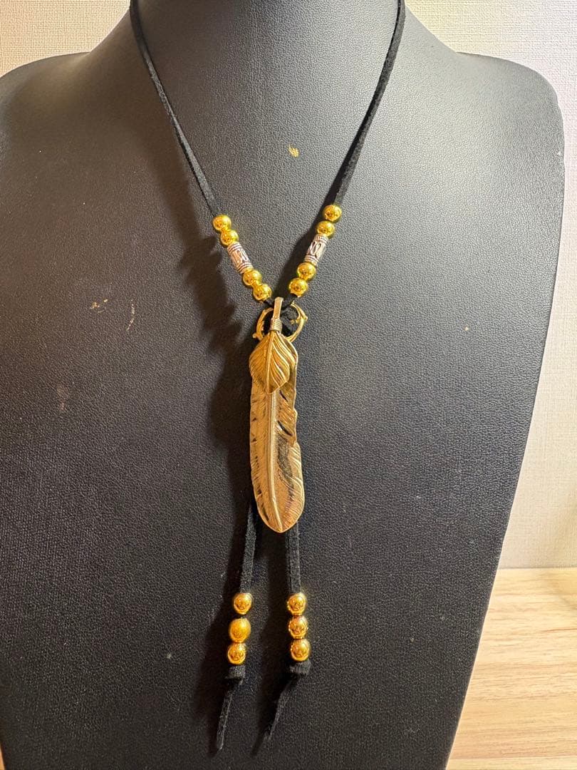 全金フェザーネックレス