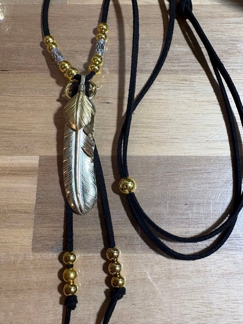 全金フェザーネックレス