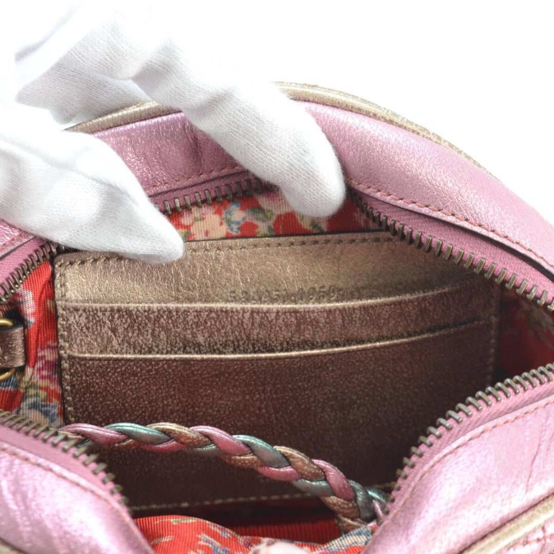 Y.OO GUCCI グッチ ラミネート ショルダーバッグ ピンク×ブルー