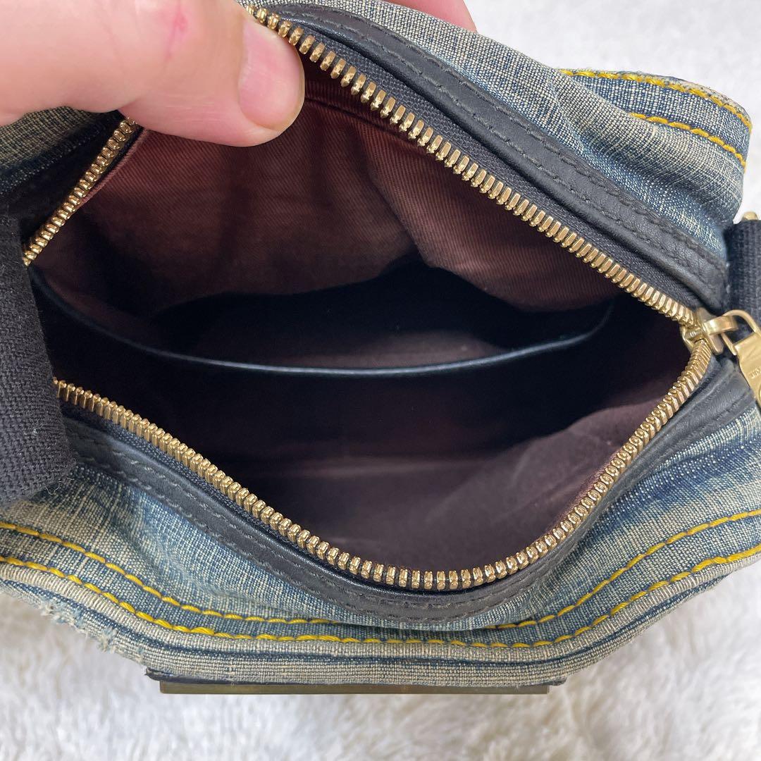 【希少】HUNTING WORLD デニム×レザー ショルダーバッグ 斜め掛け