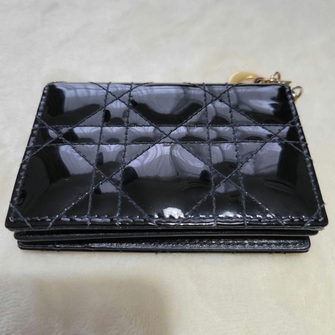 ディオール　名刺入れ　Lady Dior Bloom　カードホルダー　パテント