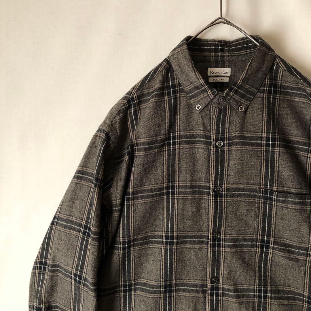 【春物】steven alan スティーブンアラン ネルシャツ BOLD FIT
