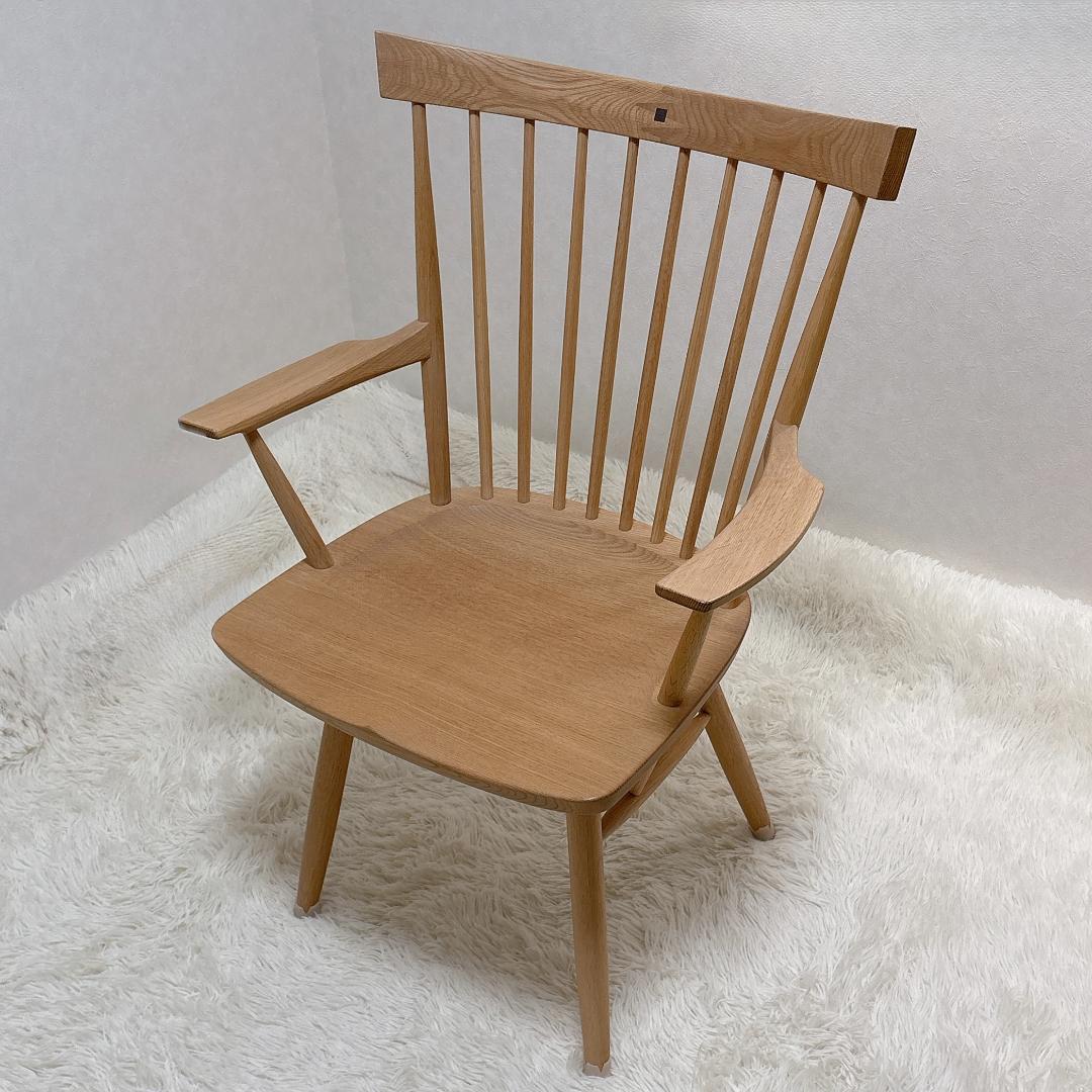 極美品✨リキ ウインザー アームチェアー 北海道ナラ 無垢材 椅子