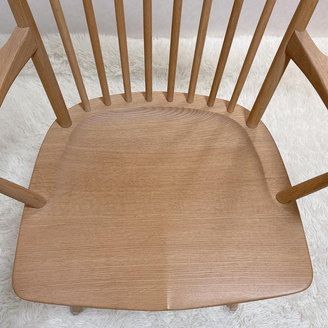 極美品✨リキ ウインザー アームチェアー 北海道ナラ 無垢材 椅子