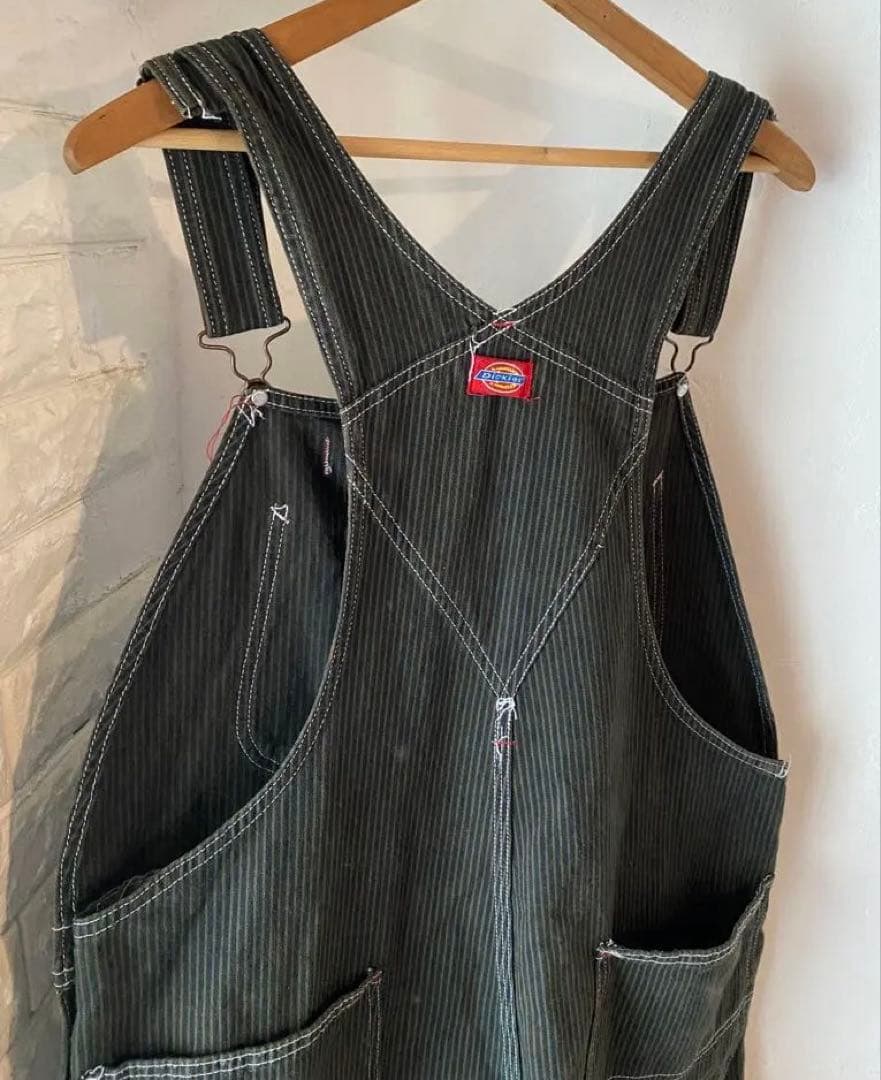 激レア 80s ディッキーズ オーバーオール ブラウン ヒッコリー ストライプ