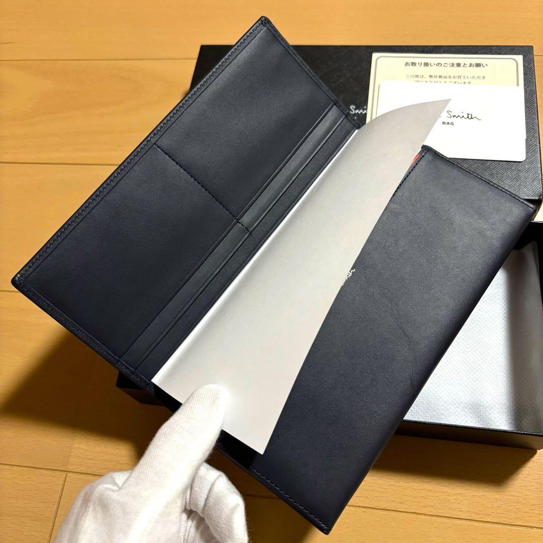 Paul Smith 長財布　ブライトストライプステッチ　新品未使用品　ネイビー