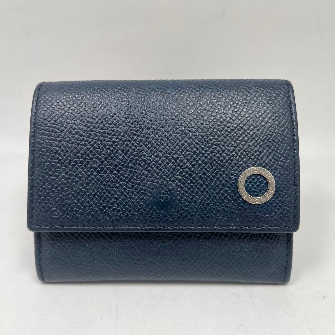 【美品】ブルガリ　ケース　ビーゼロワン　ネイビー　レザー　希少