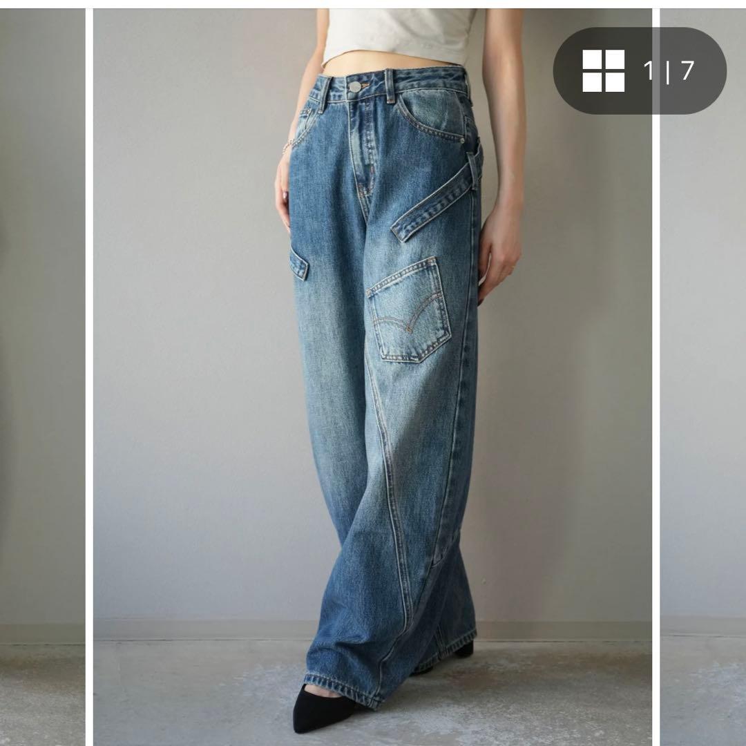 Lumier ペインターカーブデニムパンツ