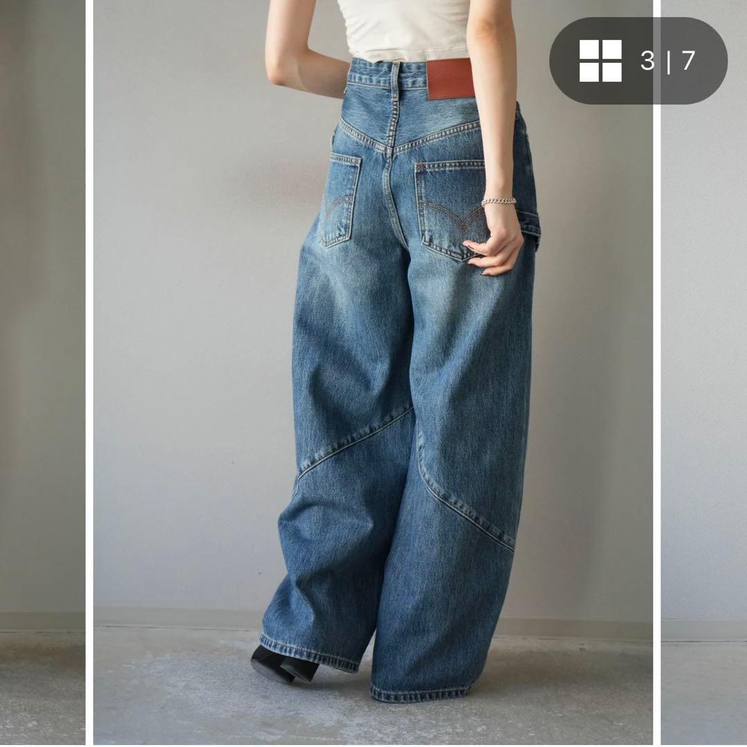 Lumier ペインターカーブデニムパンツ