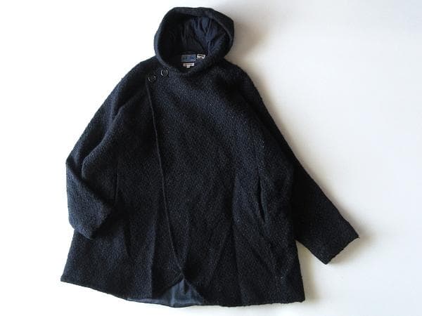 BLUE BLUE JAPAN ネップツイード フード コクーンコート ゆったり