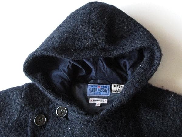 BLUE BLUE JAPAN ネップツイード フード コクーンコート ゆったり