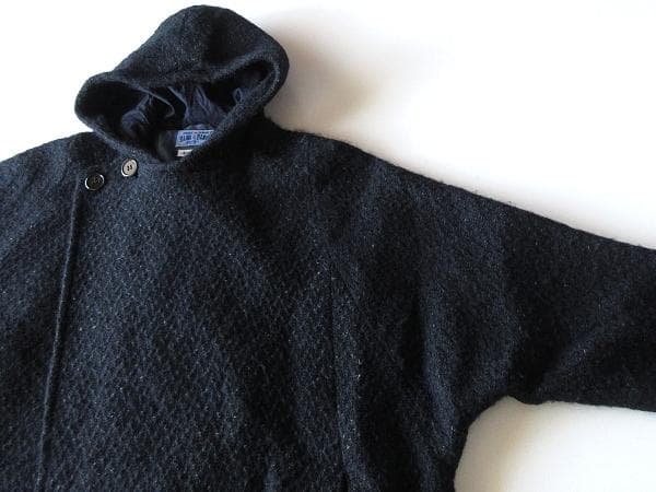 BLUE BLUE JAPAN ネップツイード フード コクーンコート ゆったり