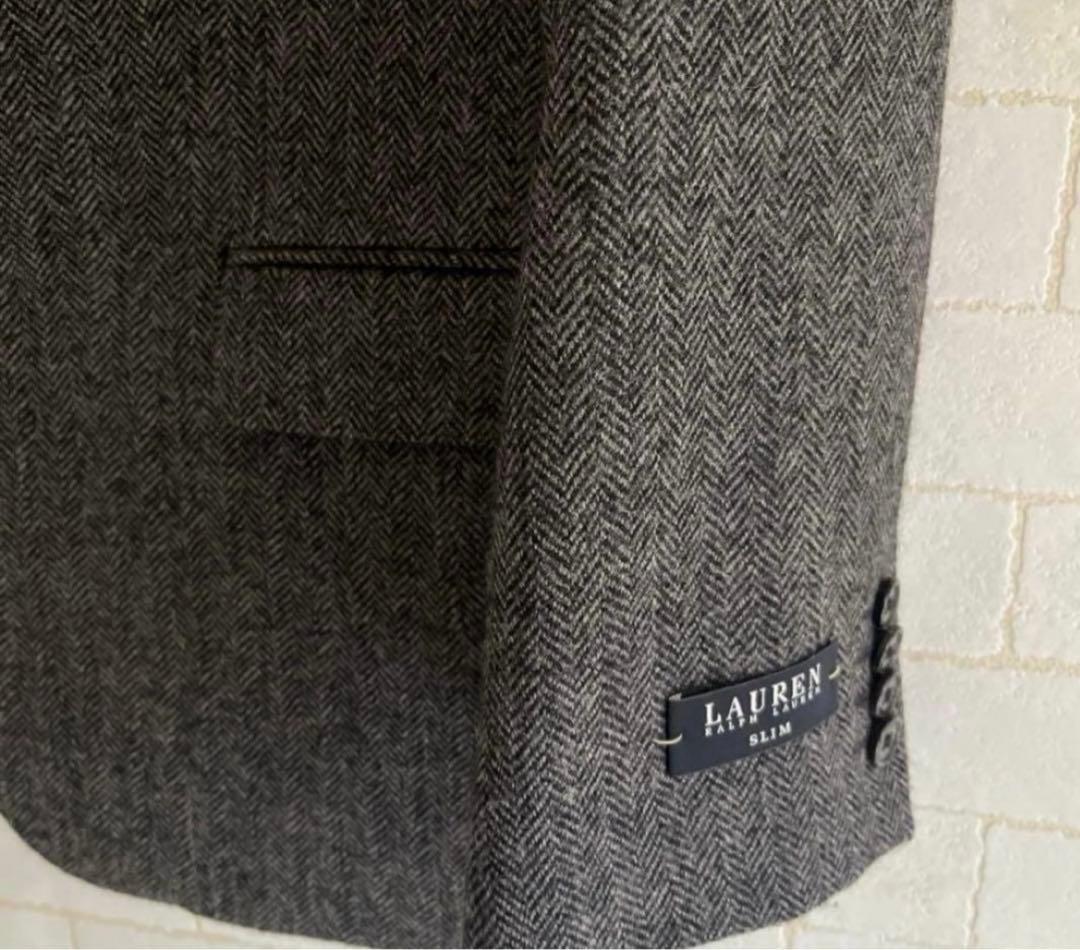 新品未使用 LAURENラルフローレン　ウールジャケット　42 Sダークグレー