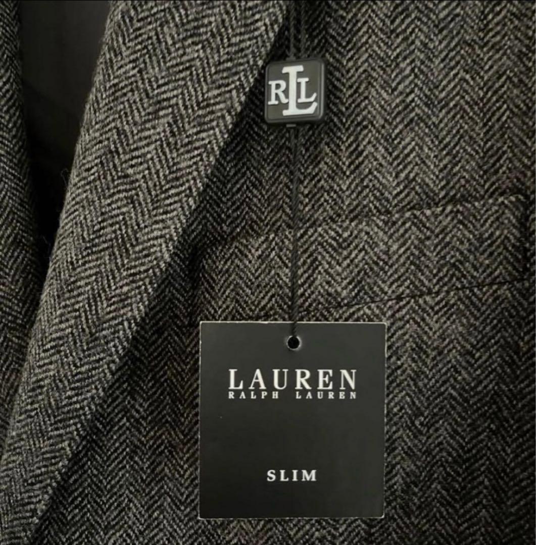 新品未使用 LAURENラルフローレン　ウールジャケット　42 Sダークグレー