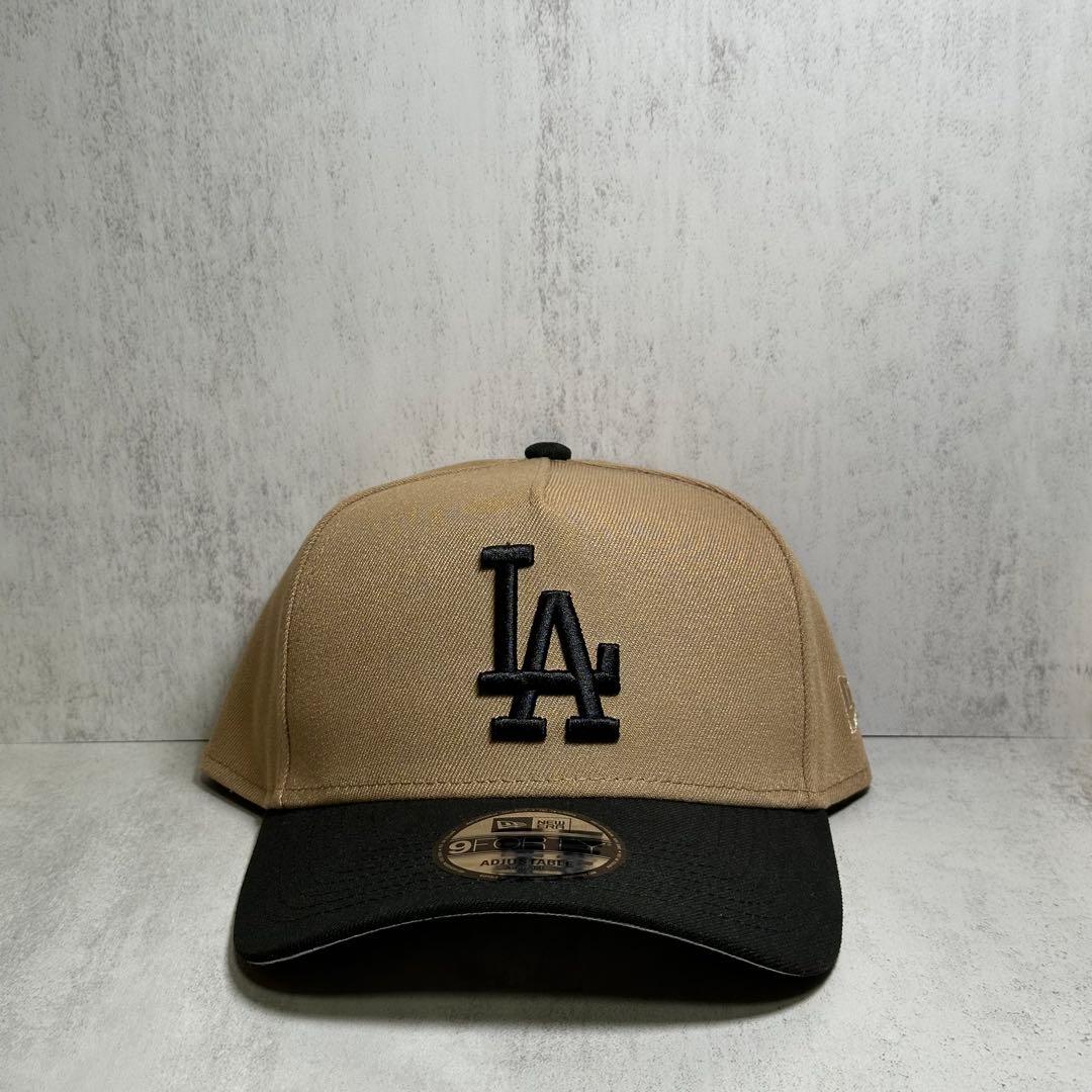 【海外限定】 ドジャース 9FORTY ライトブラウン&ブラック キャップ ①