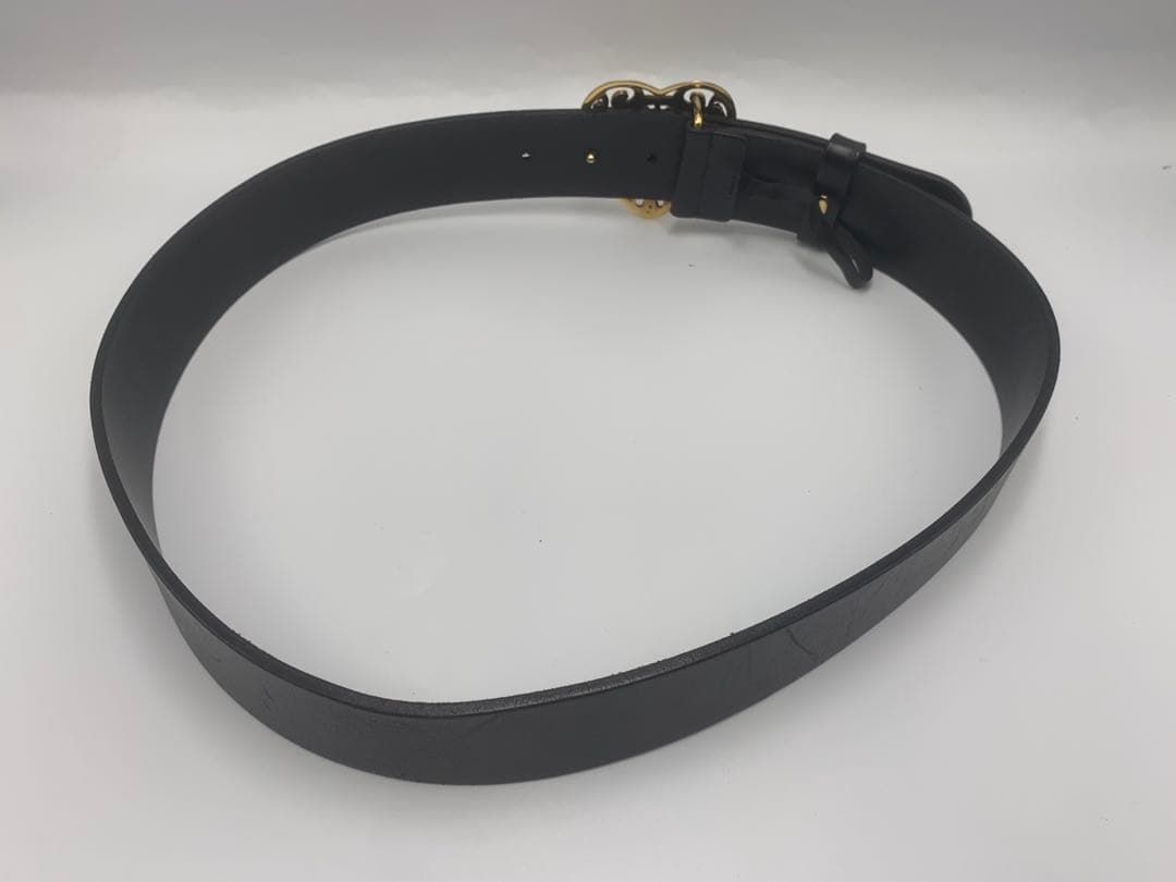 グッチ GUCCI ベルト レザー ハート ロゴ ゴールド P55