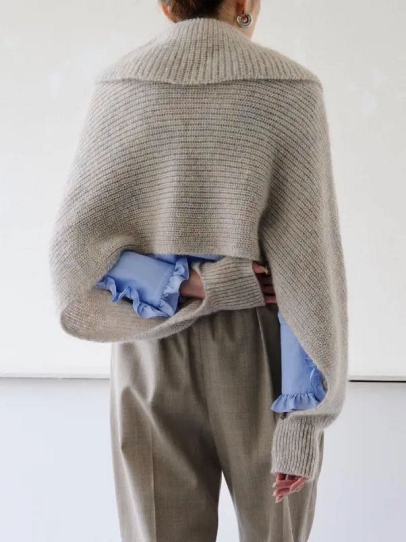 【新品】ラメミックス キッドモヘア スリーブマフラージレ