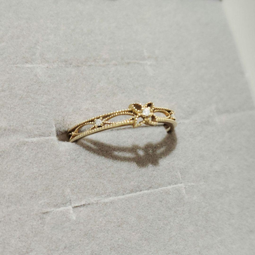 ジュエリーツツミ 10金YGアンティーク風リング