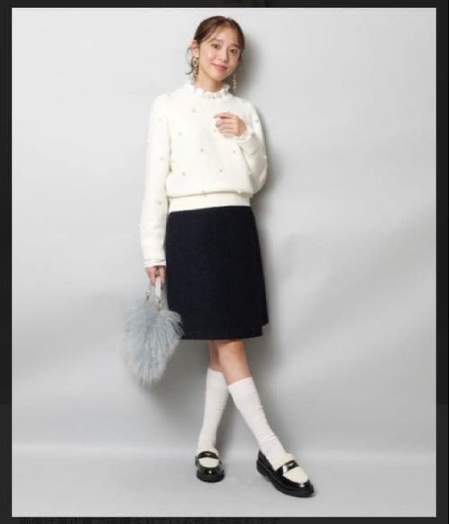 ♥*♡様 ジャスグリッティー パール刺繍プルオーバー ニット ホワイト