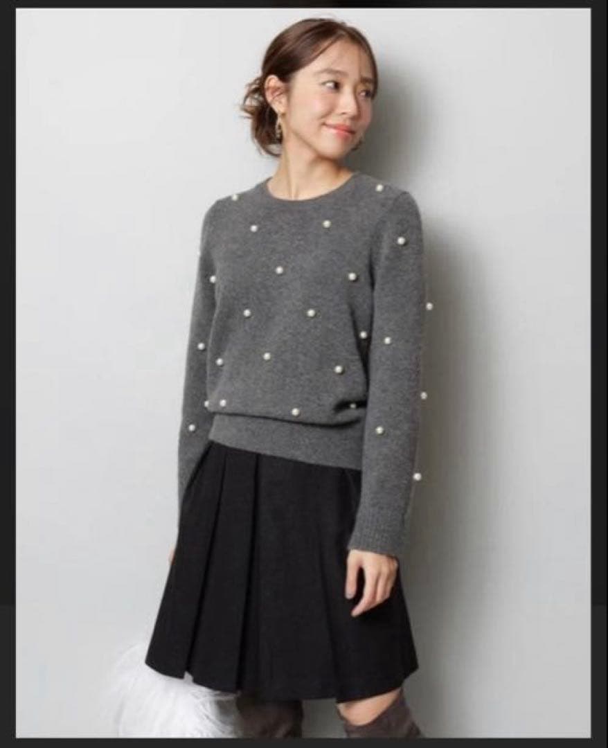 ♥*♡様 ジャスグリッティー パール刺繍プルオーバー ニット ホワイト