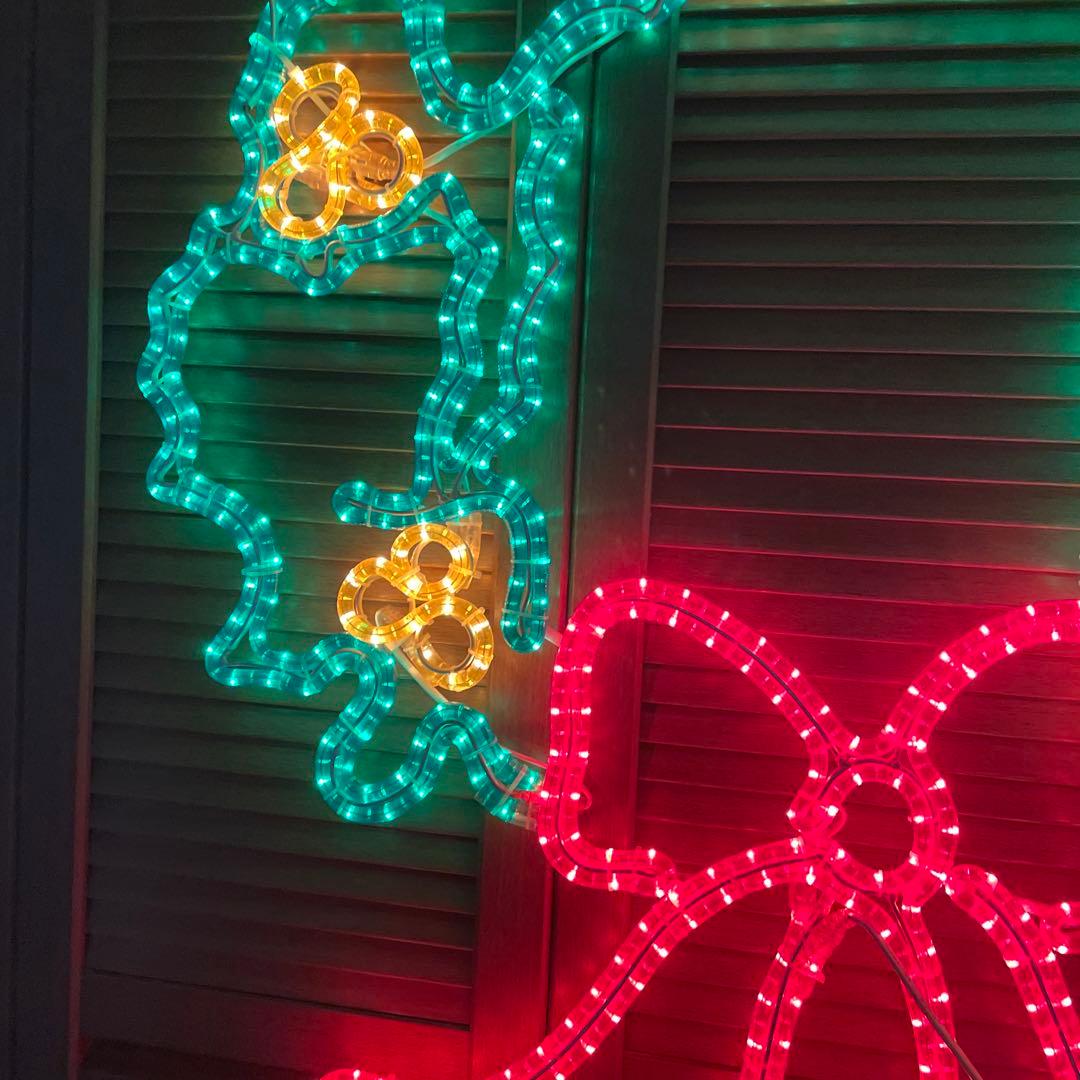 超特大クリスマスリース LEDライトリボンイルミネーション