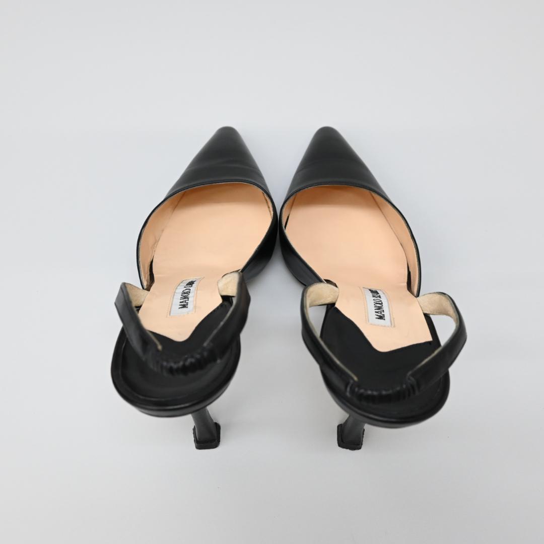 ♦︎ □ 47596★マノロブラニク パンプス ブラック ミュール カーフレザー