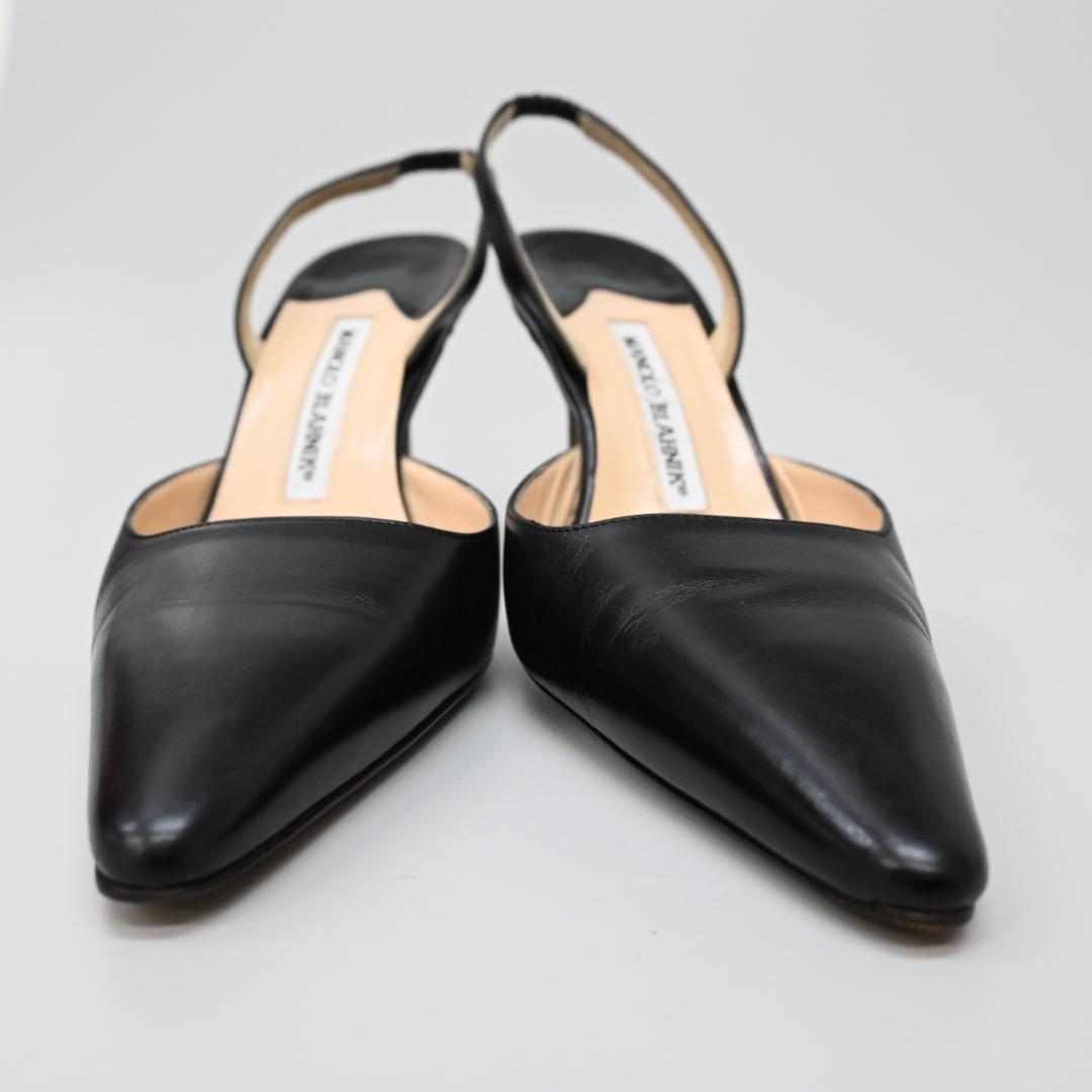 ♦︎ □ 47596★マノロブラニク パンプス ブラック ミュール カーフレザー