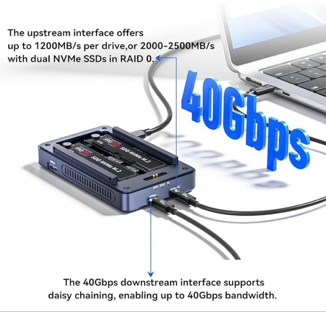 ACASIS 40Gbps SSD 外付けケース 冷却ファン内蔵