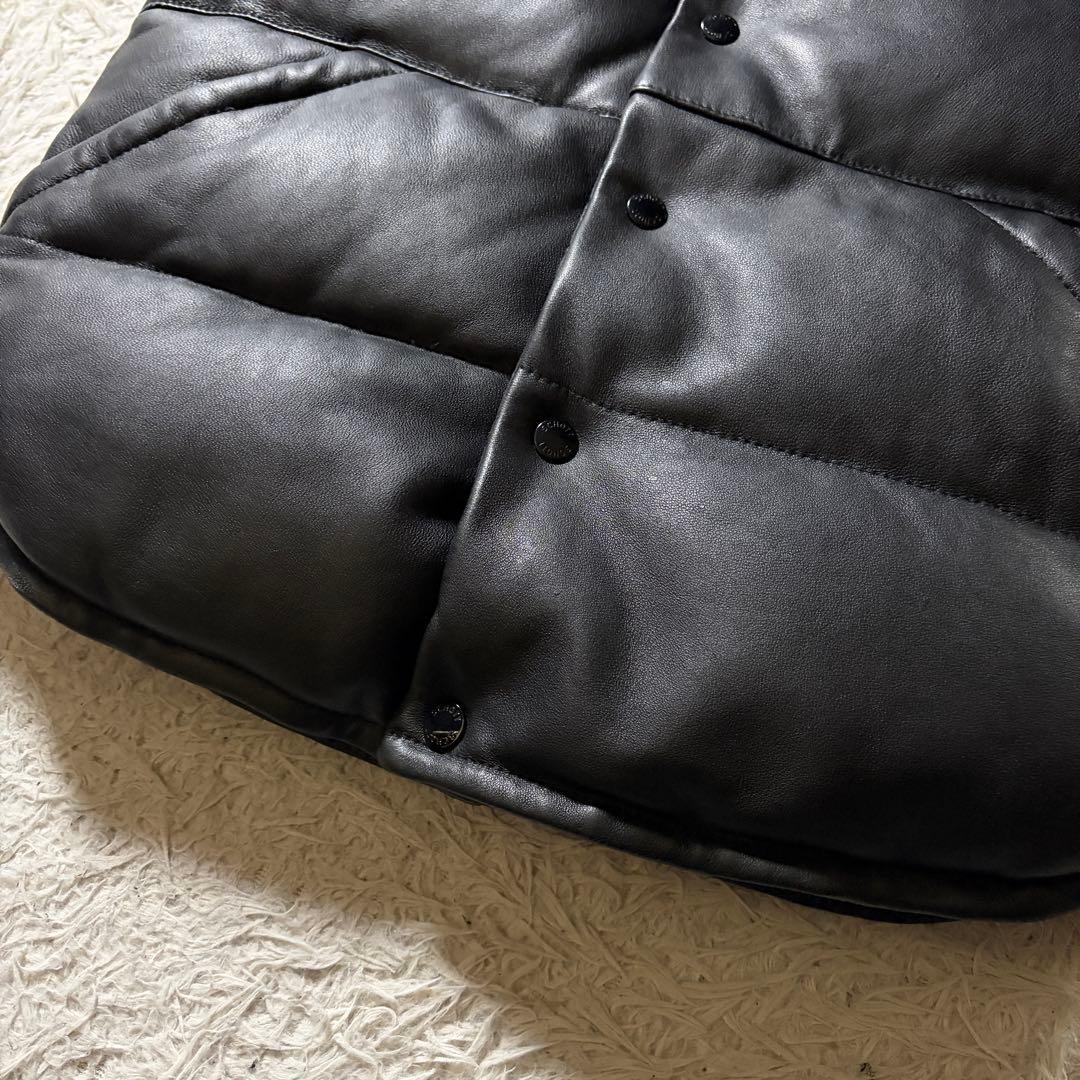 美品/希少モデル■schott レザー ダウンベスト　リバーシブル　羊革　黒　L