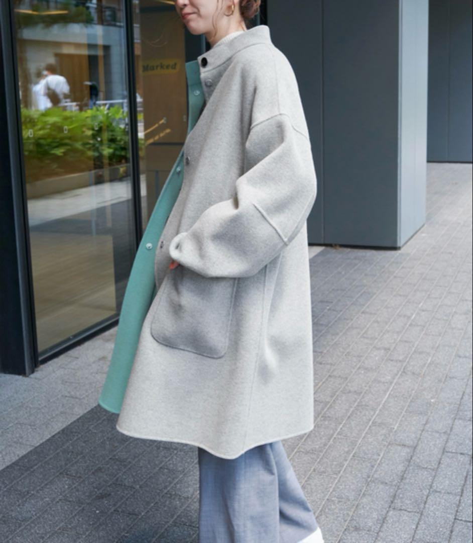 B.C STOCK リバーシブルミドル丈コート　グレー