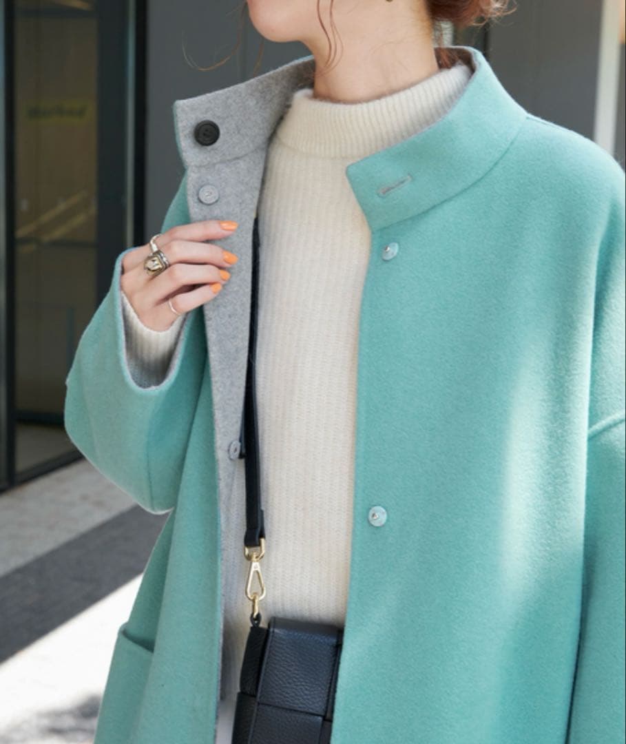 B.C STOCK リバーシブルミドル丈コート　グレー