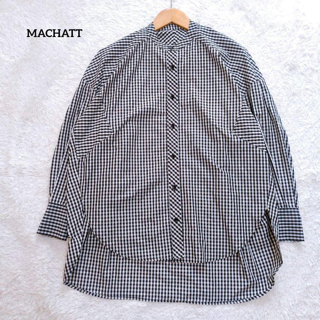 MACHATT　マチャット　スタンドカラーオーバーシャツ ギンガムチェックシャツ
