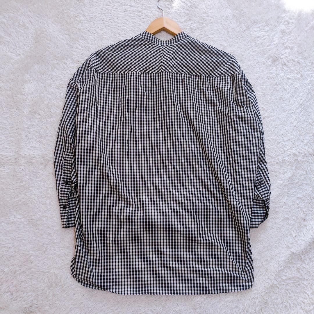 MACHATT　マチャット　スタンドカラーオーバーシャツ ギンガムチェックシャツ