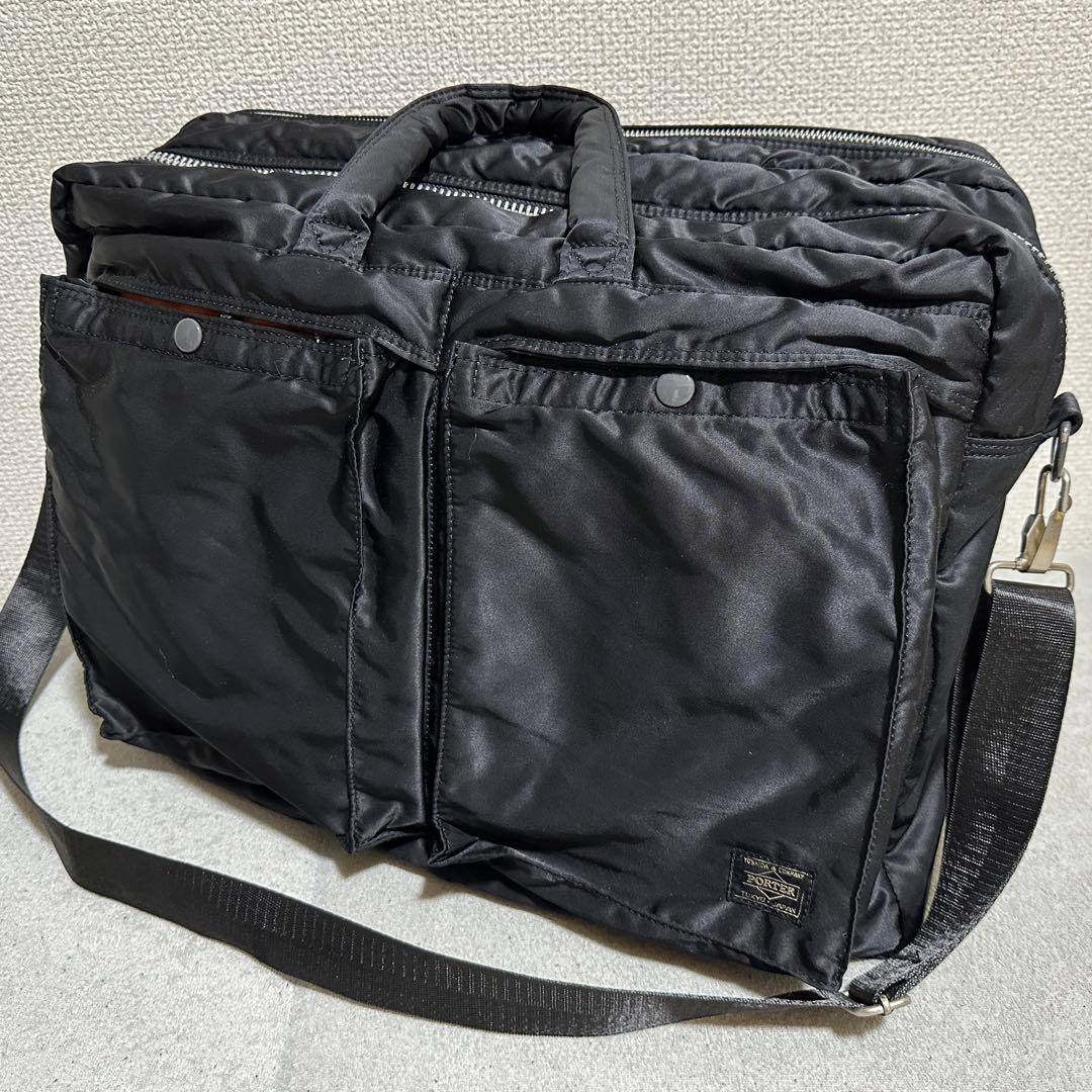 美品✨ 2way　2層　A4◎　大容量　タンカー　ポーター　ショルダーバッグ　黒
