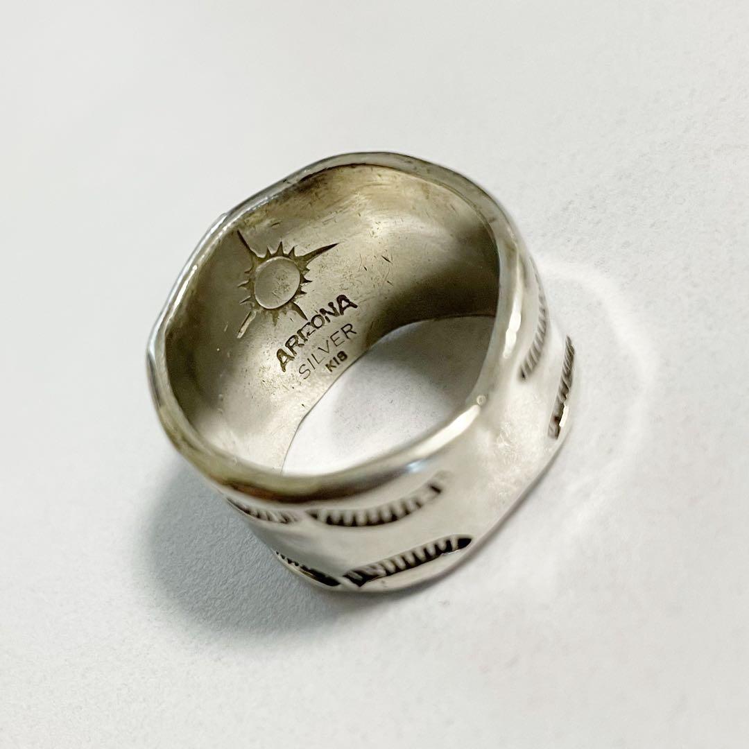 アリゾナフリーダム　フラワーコンチョリング　K18　シルバー　コンビ　平打ち