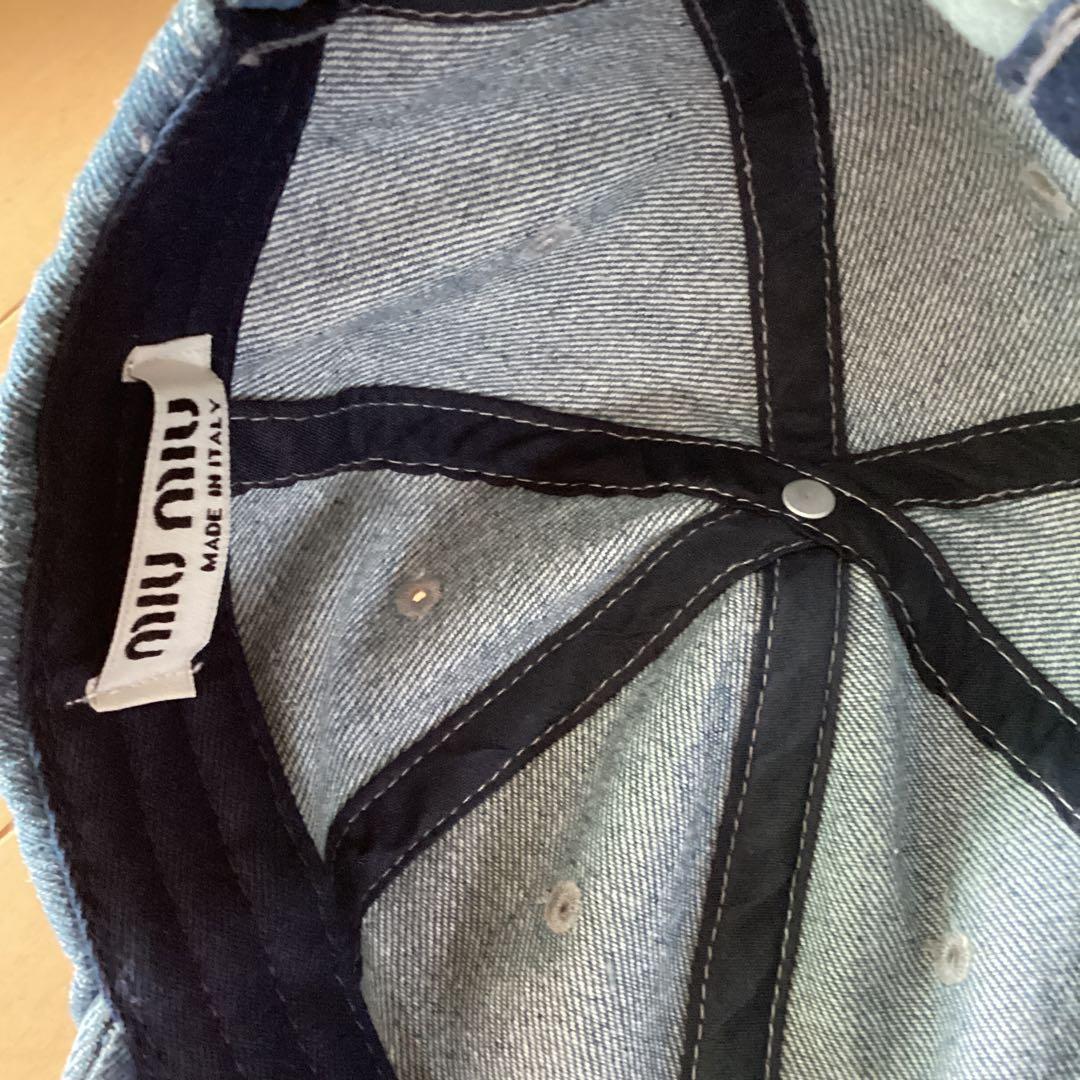miu miu デニムベースボールキャップ