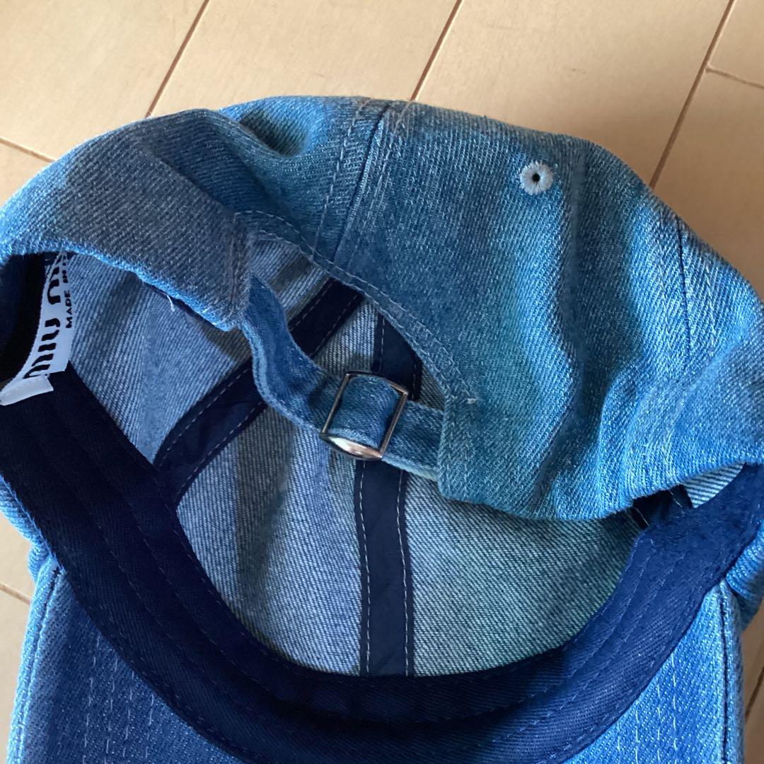 miu miu デニムベースボールキャップ