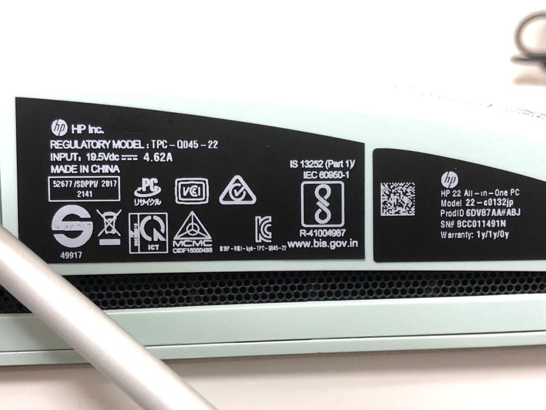 HP 22-c0132jp 第9世代CPU SSD タッチ Office2021