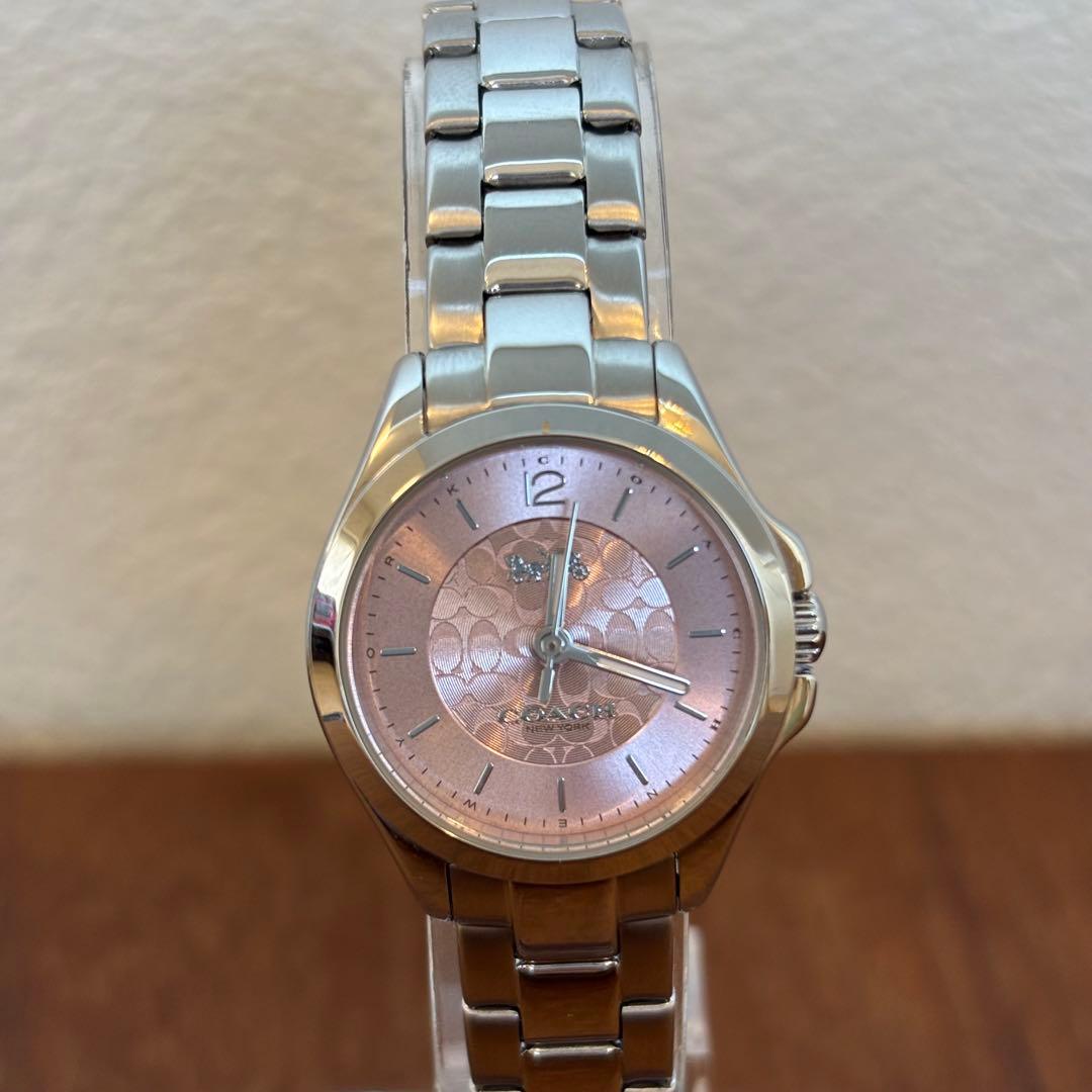 美品　COACH コーチ 腕時計 レディース シグネチャー柄 ピンク　アナログ
