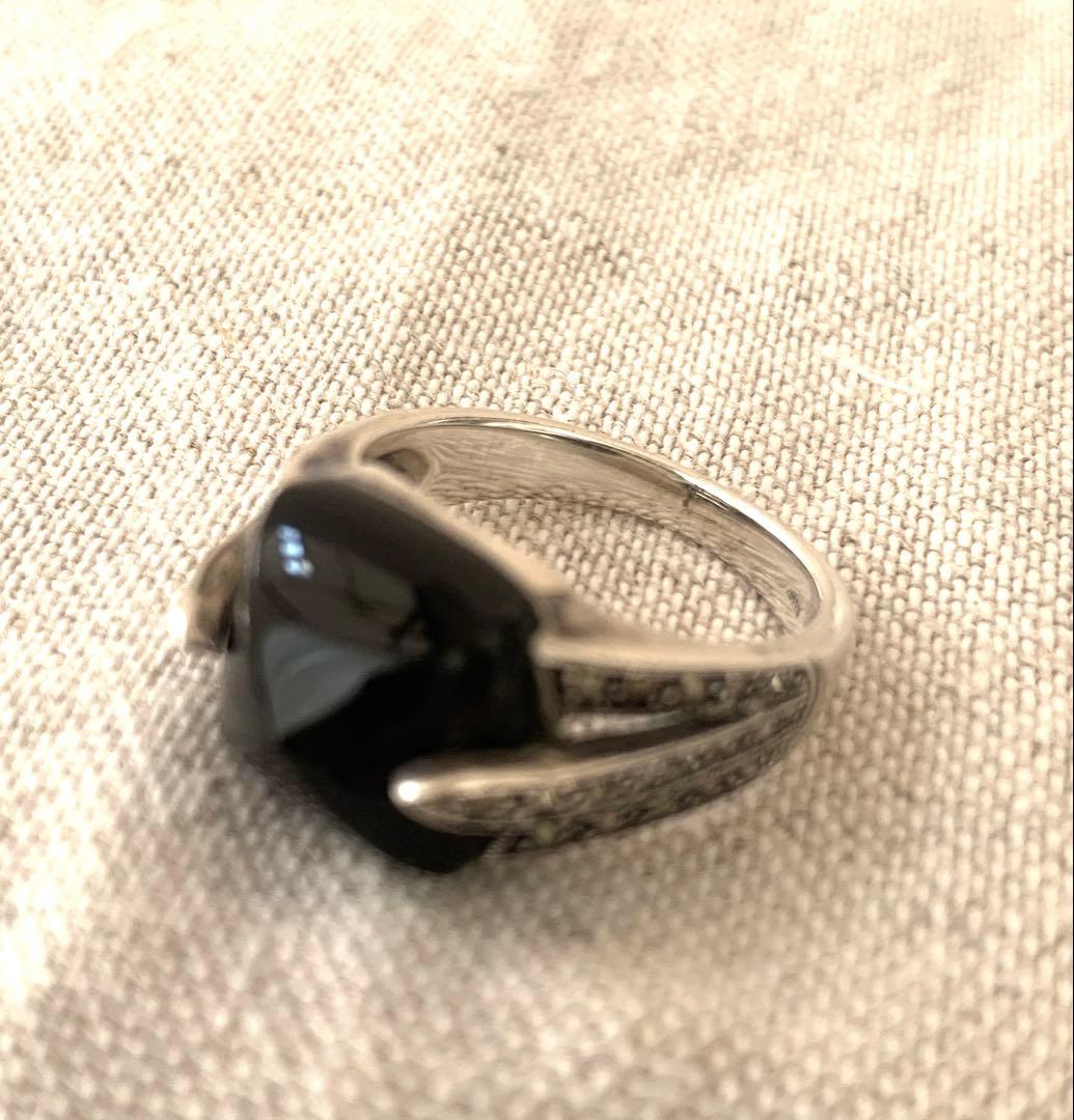 オニキス　シルバー925 マーカサイト　リング