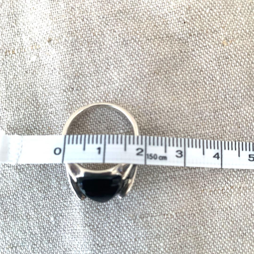 オニキス　シルバー925 マーカサイト　リング